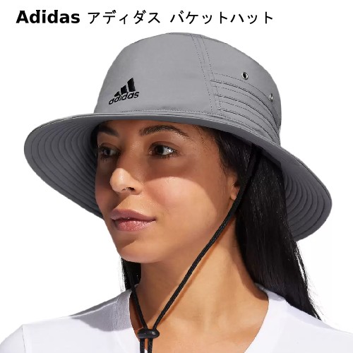 【直送便】202402アディダス バケットハット ワンサイズ グレーAdidas Bucket HatUPF50 UVカット性能 アジャスタブルドローイング搭載57-61cm1307681-2