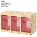 202504TROFAST トロファスト 収納コンビネーション ライトホワイトステインパイン/ライトレッド93x44x53 cm 収納 IKEA イケアおもちゃ...