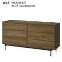 送料無料202507IKEA イケア RÅDMANSÖ ロードマンソー チェスト(引き出し×6) ブラウン ウォールナット調 159x48x...