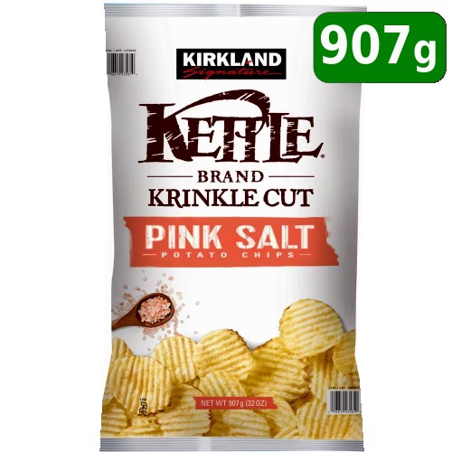 ＊【cos】202511カークランドシグネチャー ケトル ピンクソルト ポテトチップス 907gKIRKLAND 厚切り チップス 塩味KETTLE BRAND KRINKLE CUT POTATO CHIPS ケトル スナック おやつ おつまみ ディップ【smtb-ms】1276922