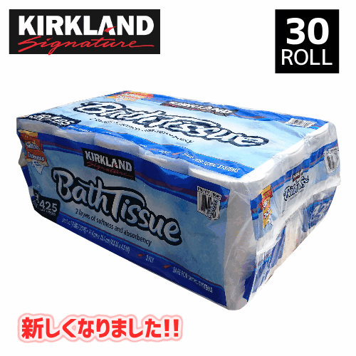 Kirkland 旧タイプカークランド トイレットペーパー 2枚重ね30ロール バスティッシュバスティッシュ 60ロール Bath Tissue 30 Rolls ダブル 6ロール×5パックコストコ Costco0585579/1083801