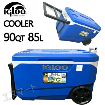 IGLOO イグルー COOLER 90QT 85L大容量 クーラーボックス 大型 釣り 車輪 トレイ付きクールボックス ホイール 車輪付き【smtb-ms】1300116