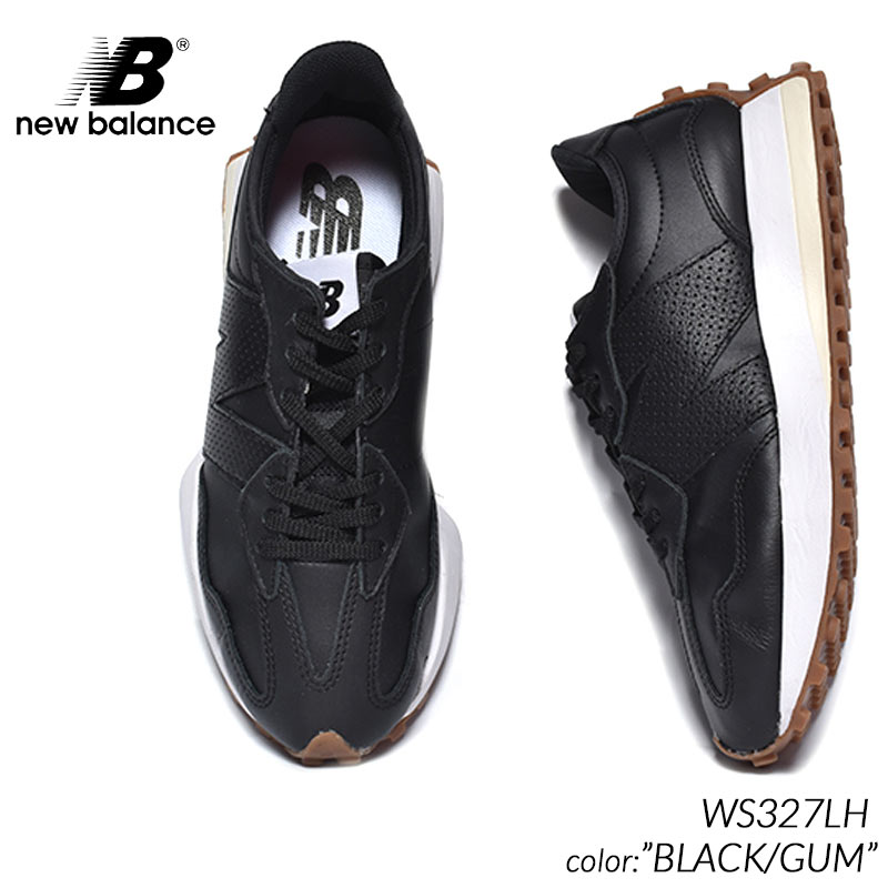 日本未発売 NEW BALANCE WS327LH "BLACK/GUM" ニューバランス スニーカー ( 海外限定 黒 ブラック レザー レディース ウィメンズ )