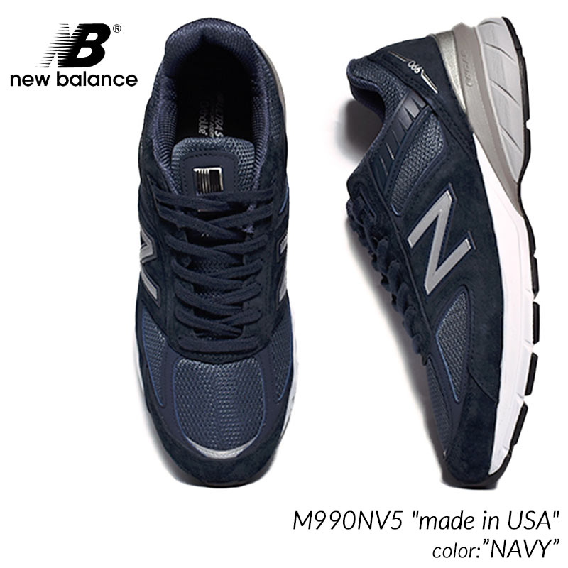 【楽天スーパーセール限定クーポン発行中 】NEW BALANCE M990NV5 made in USA NAVY ニューバランス スニーカー ( 紺 ネイビー 白 ホワイト 992 993 996 メンズ )