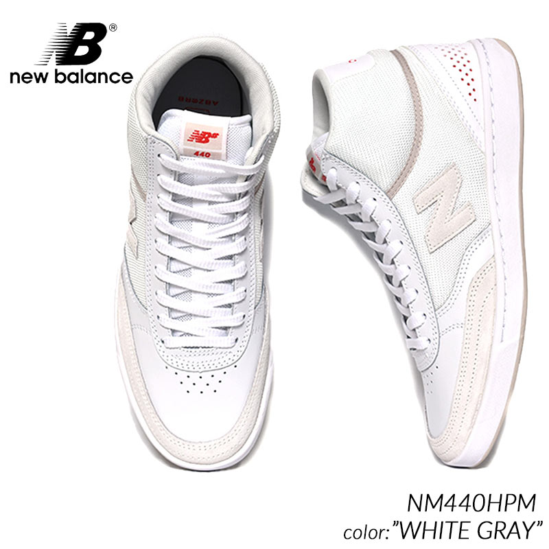 日本未発売 NEW BALANCE NUMERIC NM440HPM WHITE GRAY ニューバランス ヌメリック ハイカット スニーカー ( 海外限定 白 ホワイト グレー )