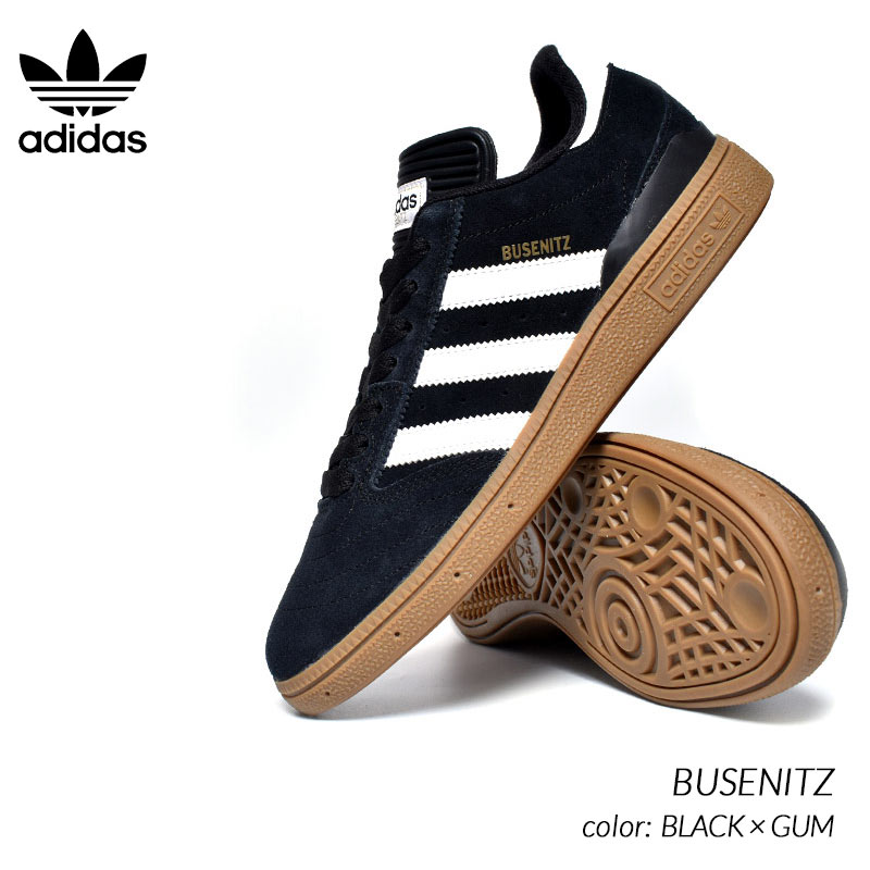 adidas SB BUSENITZ BLACK × GUM アディダス ブセニツ スニーカー ( 黒 ブラック ガムソール メンズ G48060 )