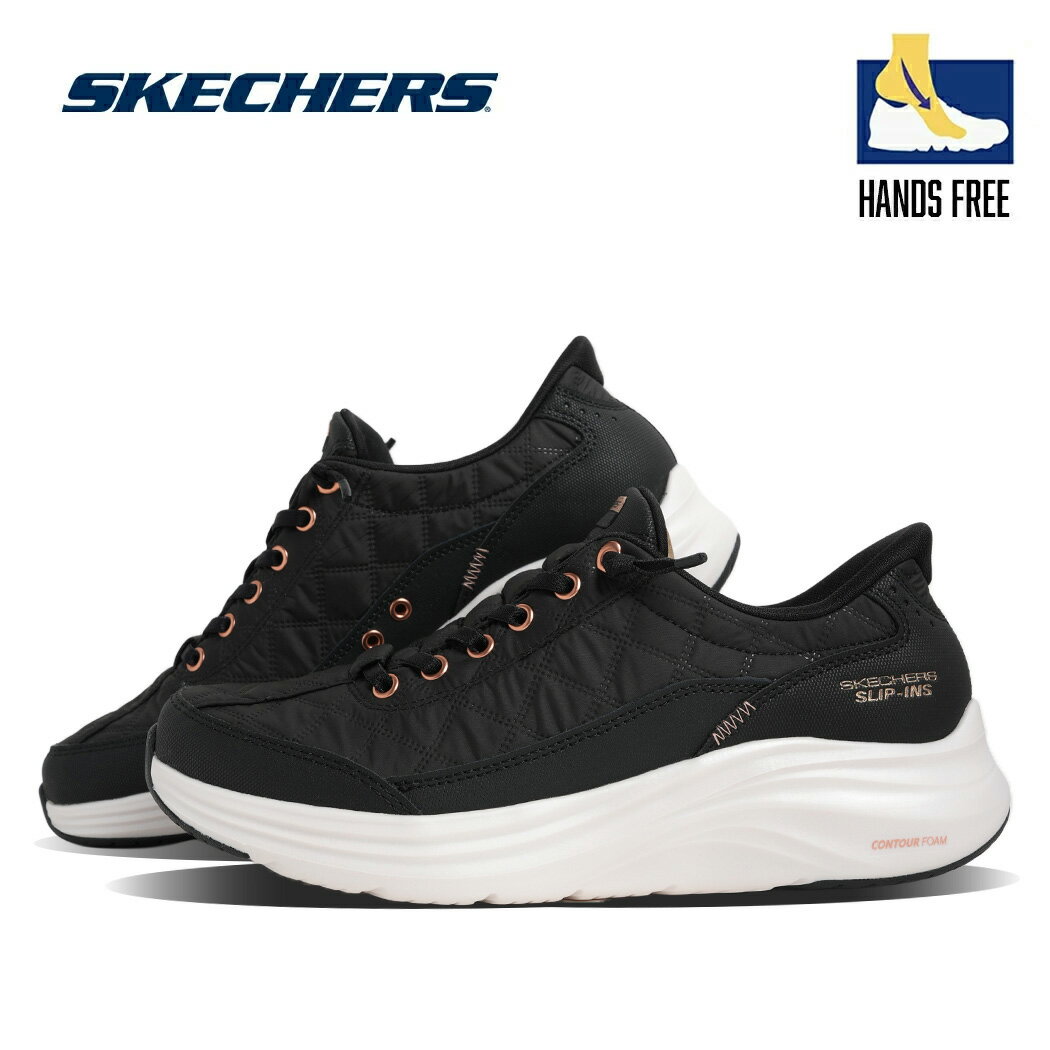 【お買い物マラソン限定クーポン配布中！！】SKECHERS スケッチャーズ コンツアーフォーム スニーカー CONTOUR FOAM BLACK/ROSE GOLD ( ブラック 黒 レディース スリップインズ ハンズフリー 履きやすい 脱ぎ履き簡単 150413BKRG )