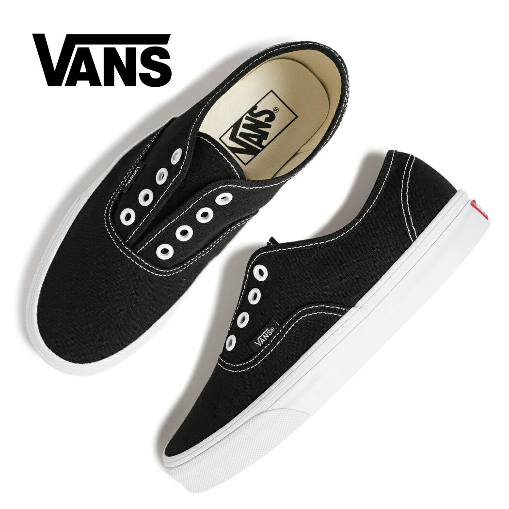 樂天商城 - 【お買い物マラソン限定クーポン配布中!!】VANS ヴァンズ AUTHENTIC オーセンティック ゴア スニーカー GORE BLACK WHITE ( バンズ キャンバス 黒 白 紐なし スリッポン 履きやすい メンズ レディース ウィメンズ VN000VA9BA2 )
