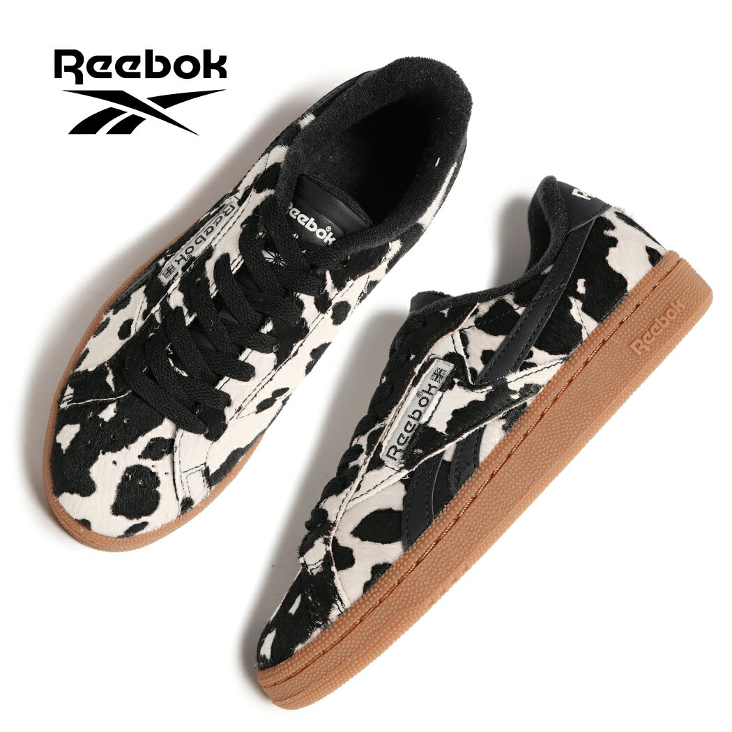 【15時までのご注文で即日発送！！】REEBOK リーボック CLUB C クラブ グラウンズ ユーケー スニーカー GROUNDS UK COW PRINT ( 牛柄 カウ ヘアレザー ハラコ レディース ウィメンズ 100262103 )