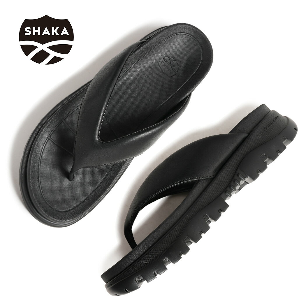 樂天商城 - 【15時までのご注文で即日発送！！】SHAKA シャカ カジャナ トング サンダル KHAZANA THONG EX SANDAL BLACK ( レザー きれいめ フリップフロップ 黒 ブラック メンズ SK-302V3BLK )