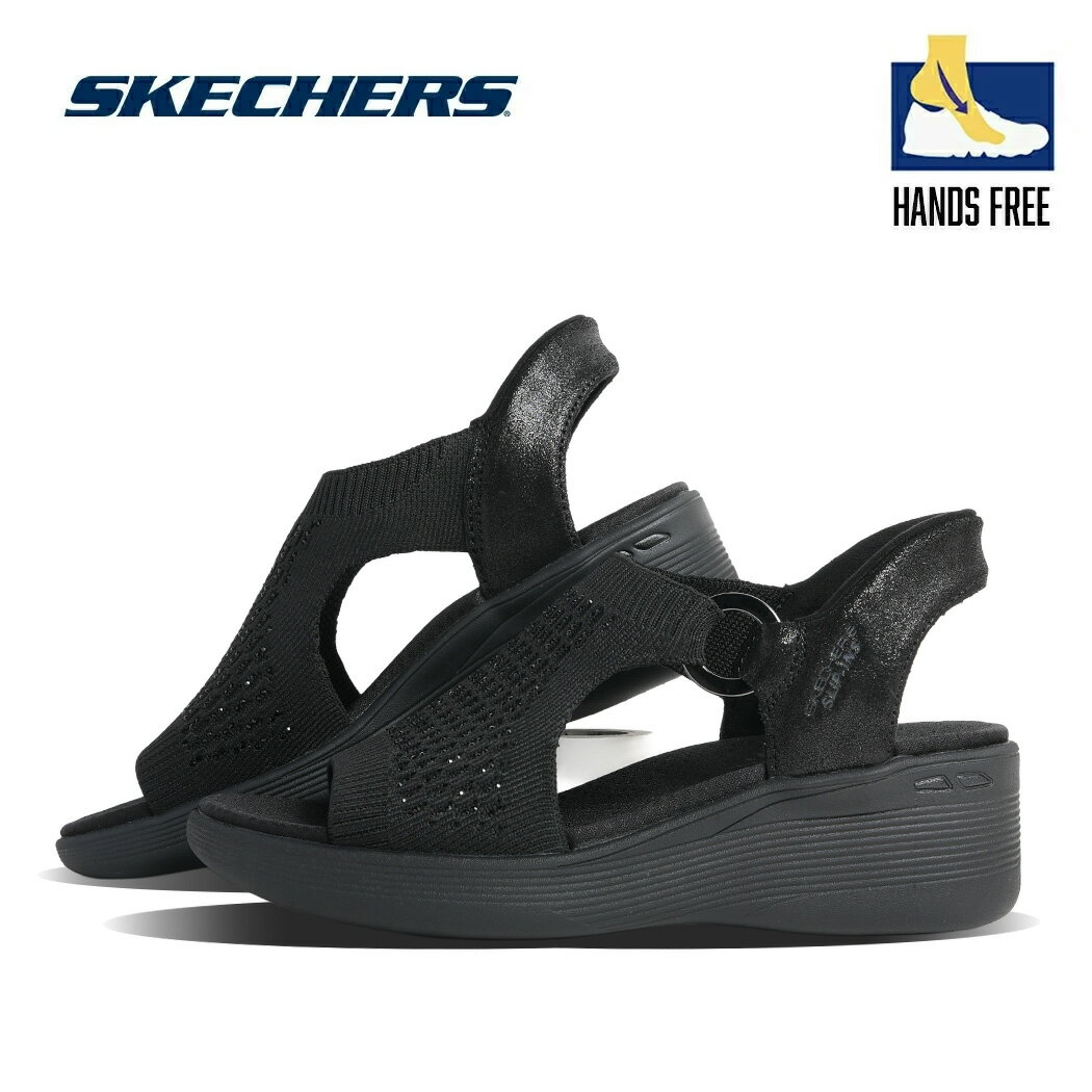 樂天商城 - 【お買い物マラソン限定クーポン配布中!!】SKECHERS スケッチャーズ Slip-ins MARTHA STEWARD PIER-LITE スリップインズ マーサ スチュワード ピアライト サンダル BLACK ( ハンズフリー 履きやすい 軽量 黒 ブラック レディース 188001BBK )