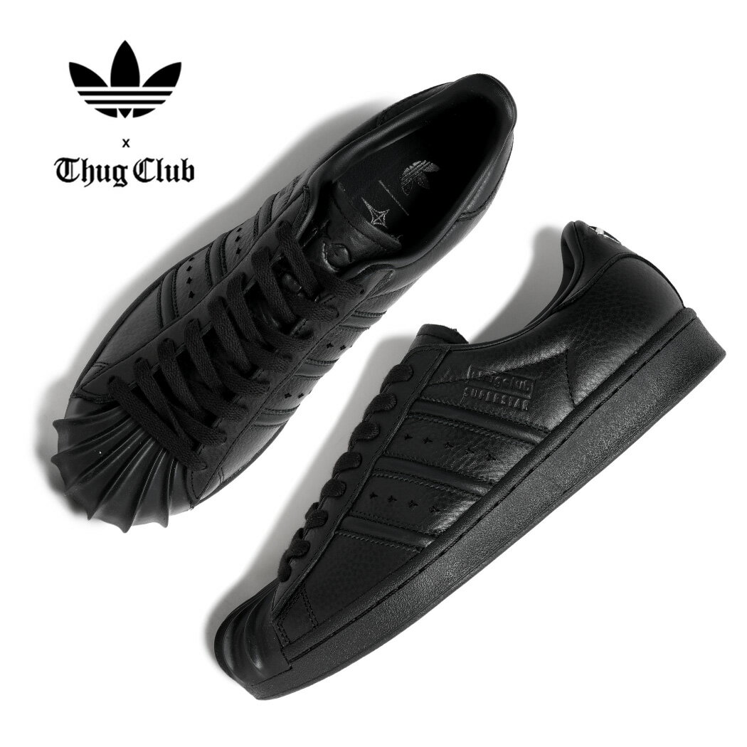 樂天商城 - 【お買い物マラソン限定クーポン配布中!!】adidas × THUG CLUB アディダス SUPERSTAR VINTAGE サグクラブ コラボ スーパースター ヴィンテージ スニーカー CORE BLACK 黒 メンズ 韓国 KI0824