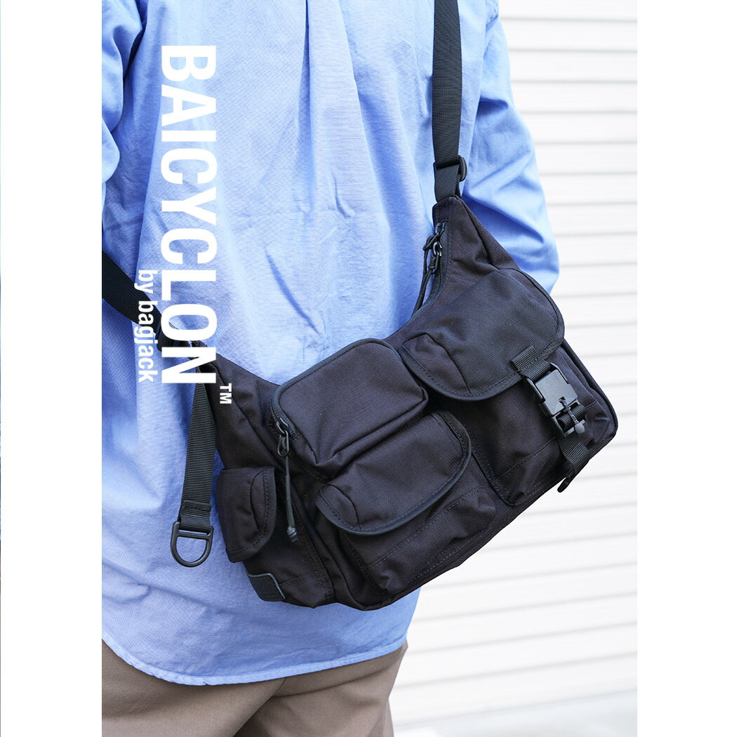樂天商城 - 【お買い物マラソン限定クーポン配布中!!】BAICYCLON バイシクロン BCL-85 マルチ ポケット ショルダー バッグ MULTI POCKET SHOULDER BAG SMALL BLACK ( ナイロン メンズ レディース bagjack 鞄 大きめ コーデュラ CORDURA )