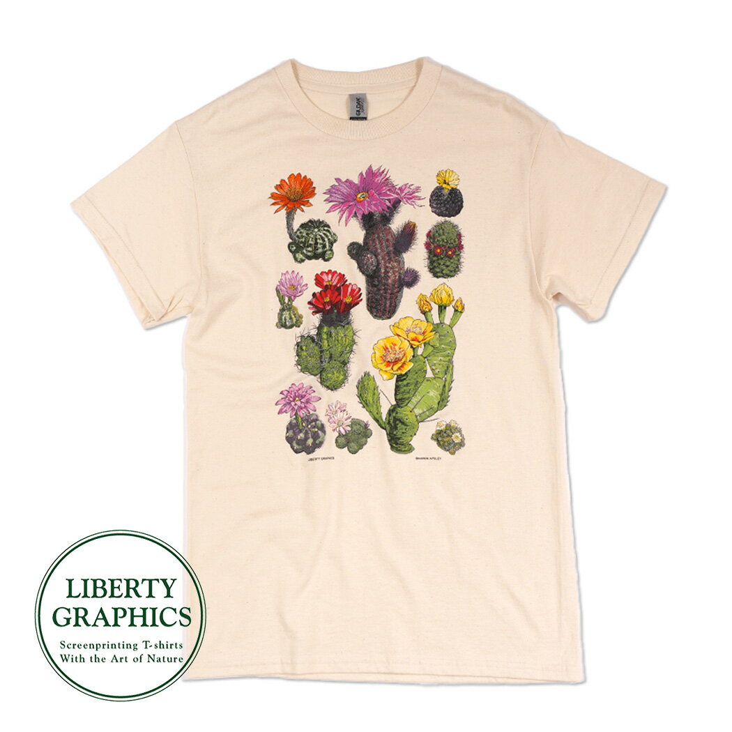 乐天商城 - 【15時までのご注文で即日発送！！】LIBERTY GRAPHICS リバティ グラフィックス 224 Tシャツ トップス Desert Flowers T-shirt NATURAL ( 白 カットソー サボテン 半袖 プリント デザイン アート メンズ レディース )