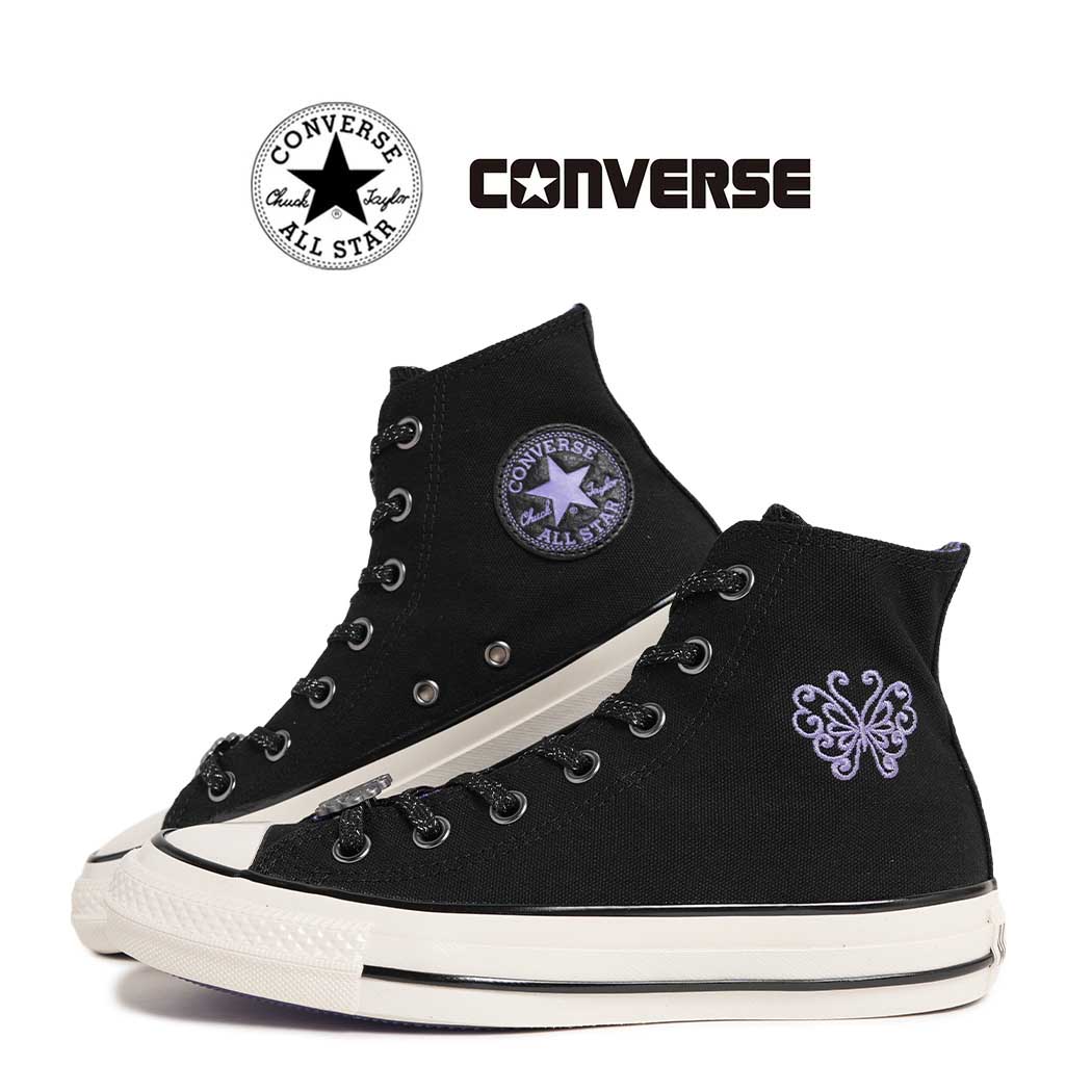 CONVERSE × ANNA SUI コンバース アナ スイ コラボ オールスター エイジド ハイカット スニーカー ALL STAR AGED HI BLACK PURPLE ( 紫 メンズ レディース 31318040 )