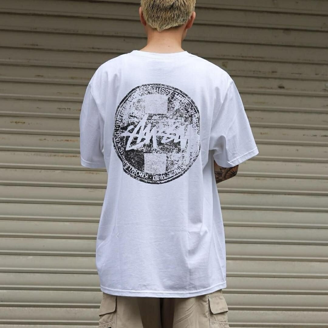 Rakuten - 【15時までのご注文で即日発送！！】STUSSY ステューシー 半袖 Tシャツ DOT STAMP TEE WHITE ( ストリート カットソー トップス バックプリント 白 メンズ プリントT 1905071 )