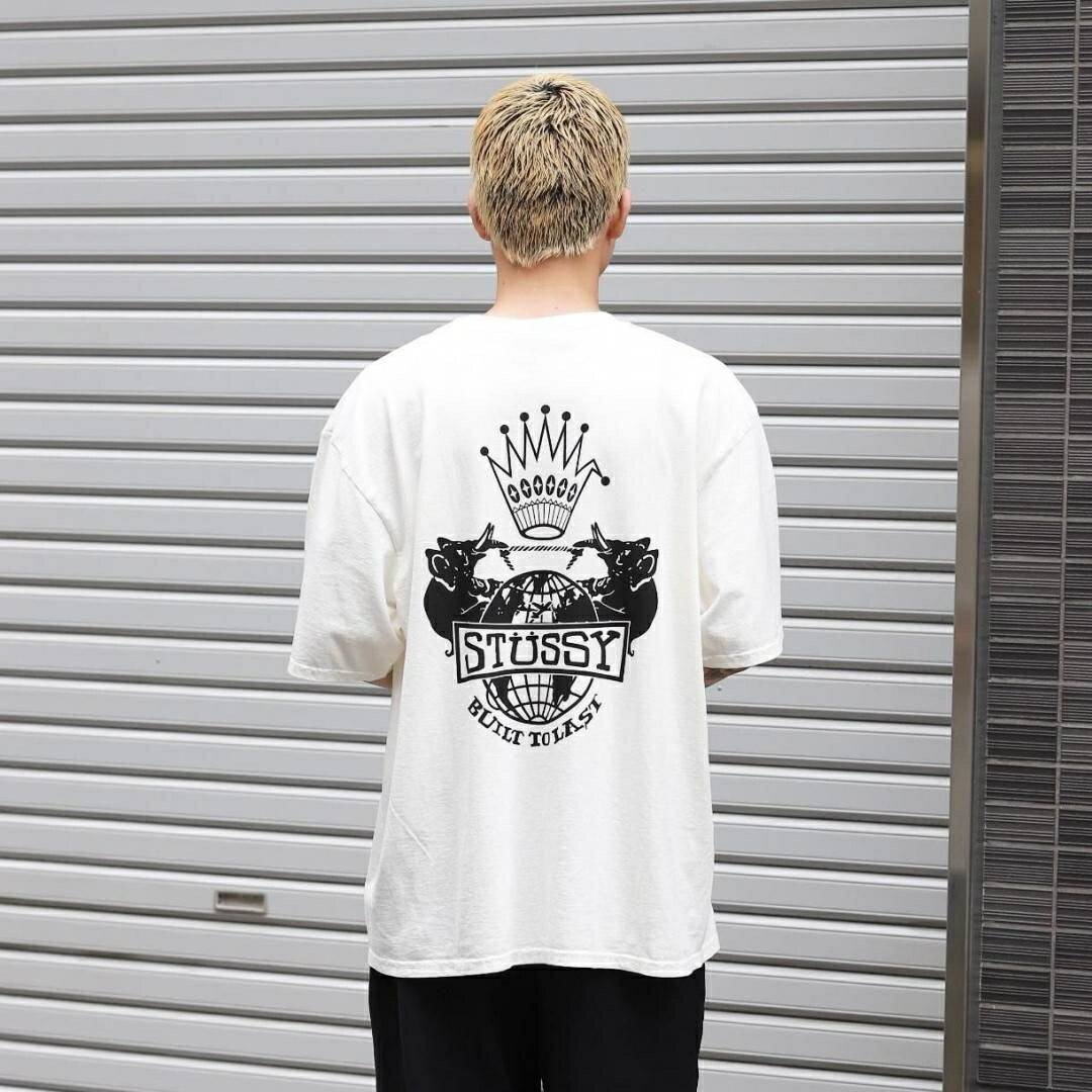 乐天商城 - 【15時までのご注文で即日発送！！】STUSSY ステューシー 半袖 Tシャツ トップス BUILT TO LAST TEE WHITE ( バックプリント グラフィック トップス カットソー プリントT 白 メンズ 1905125 )