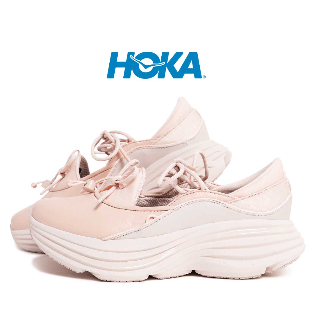 HOKA ONE ONE ホカ オネオネ ボンダイ メリージェーン スニーカー BONDI MARY JANE BEECH WOOD STUCCO ( ピンク ベージュ 厚底 レディース ウィメンズ 1171546-BTCC )