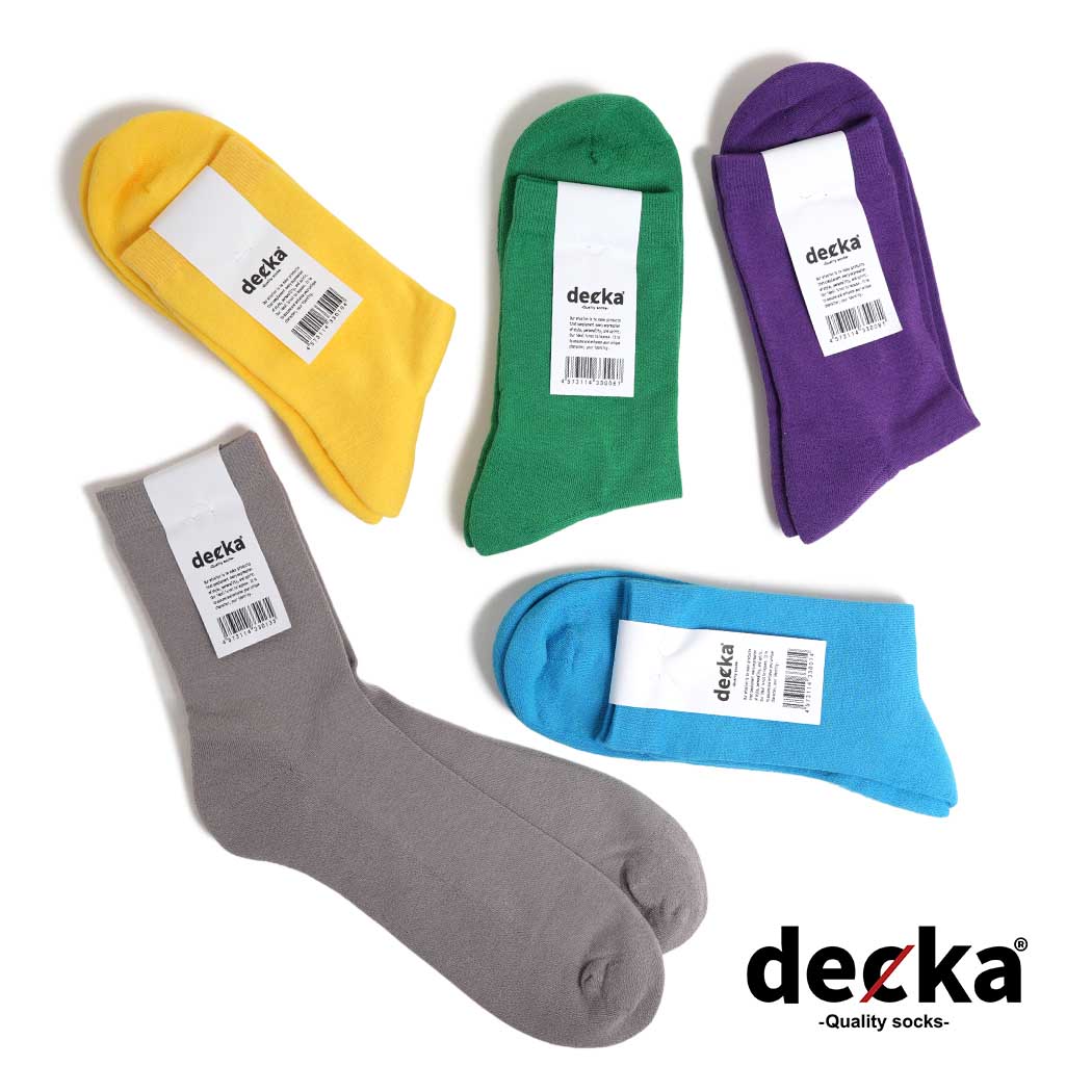 decka デカ スムース パイル リブ ソックス 靴下 Smooth Pile Socks 8COLOR ( ホワイト 白 黄色 オレンジ 赤 紫 青 緑 グレー メンズ レディース de-34 )