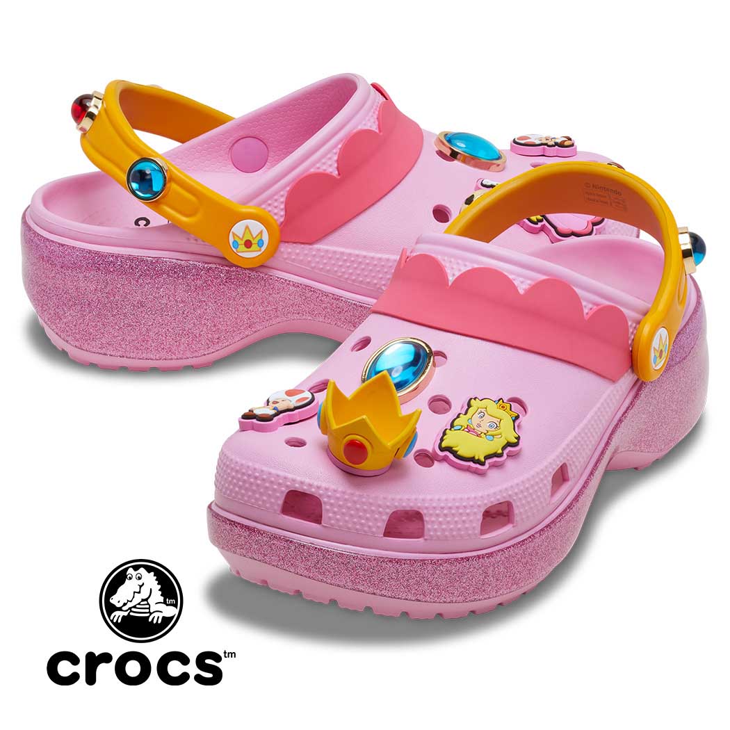 【15時までのご注文で即日発送！！】crocs x Super Mario Bros クロックス スーパー マリオ ブラザーズ コラボ ピーチ クロッグ サンダル Classic Platform Clog PRINCESS PEACH ( 任天堂 ニンテンドー グッズ メンズ レディース 212137-90H )