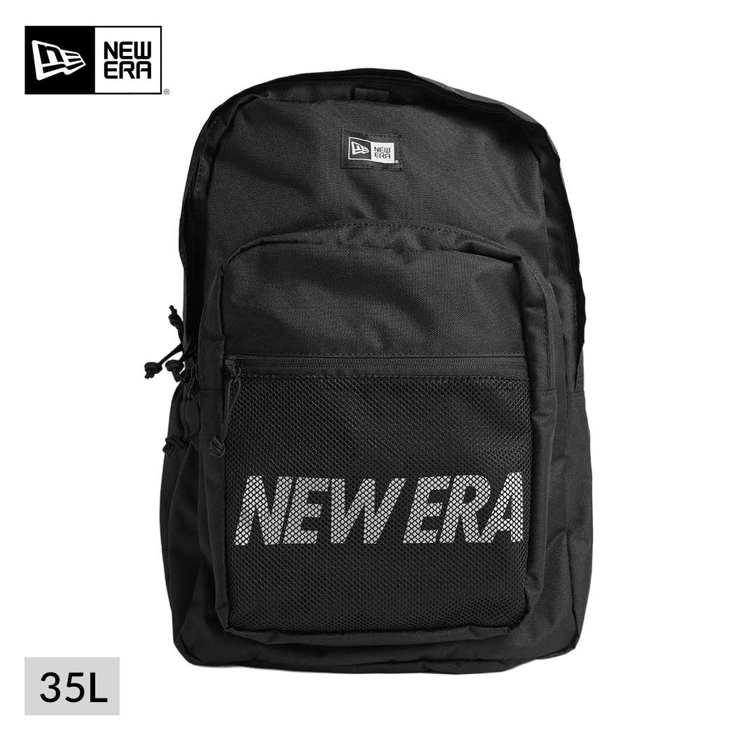 Brand NEW ERA Model Campus Pack 35L Color PRINT LOGO BLACK WHITE FABRIC ポリエステル/600D Description of item ストリートファッションやタウンユースで絶大な支持を集めるブランド『NEW ERA』より、収納力とデザイン性を兼ね揃えた「Campus Pack」が到着しました。洗練されたブラックのボディに映えるホワイトのプリントロゴが印象的で、スタイリングにスタイリッシュなアクセントをプラスします。容量35Lという抜群の収納力を誇りながらも、野暮ったさを感じさせないスマートなシルエットは必見です。洗練されたシックなモノトーンデザインは、シックな装いやカジュアルなコーディネートにも自然と馴染み、日常のワンシーンを格上げしてくれます。使い勝手の良さとファッション性をハイレベルで融合させた大注目の逸品。毎日のスタイリングを昇華させてくれる万能アイテムの入荷となりますので、是非この機会をお見逃しなく。 Size 約35Lサイズ：高さ 約44cm / 幅 約30cm / 奥行 約24.5cm メーカー希望小売価格はメーカーサイトに基づいて掲載しています