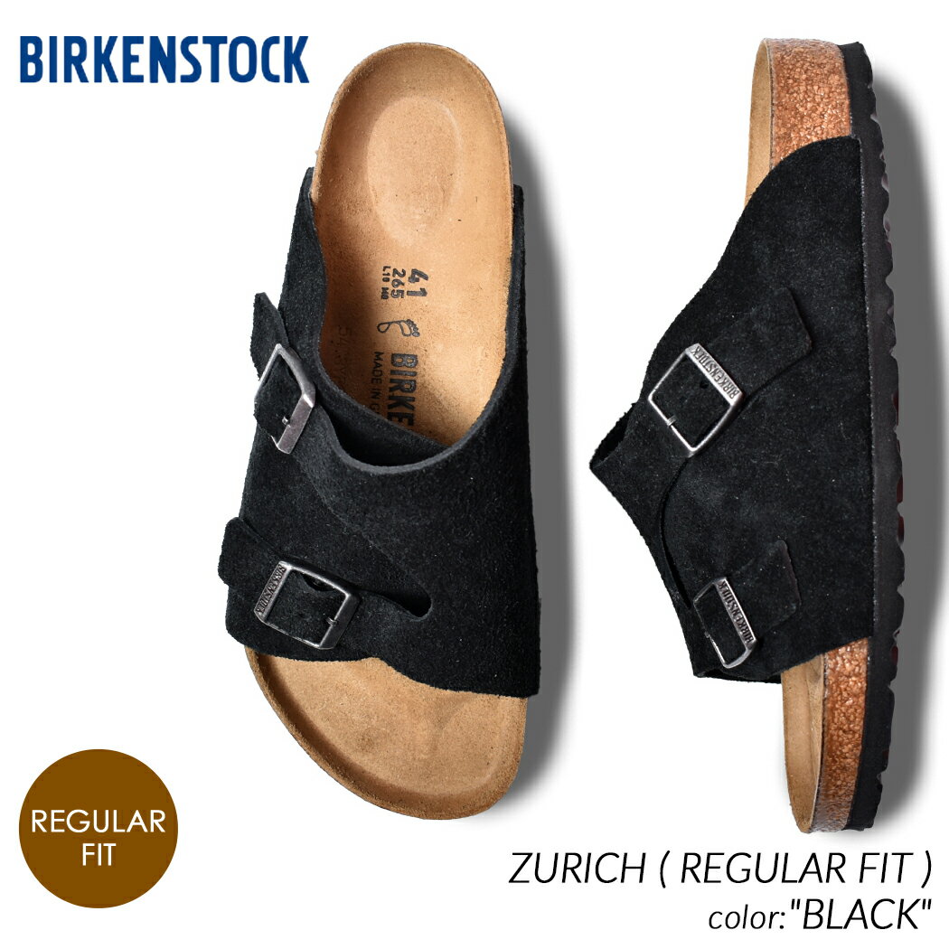 BIRKENSTOCK ZURICH ( REGULAR FIT ) BLACK ビルケンシュトック チューリッヒ スエード サンダル ( メンズ レディース ウィメンズ 黒 ブラック SANDAL スライド BOSTON ボストン 1025045 )