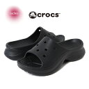 【15時までのご注文で即日発送!!】crocs クロックス ベイ スライド クロッグ サンダル Bae Slide BLACK ( メンズ レディース ウィメンズ 黒 ブラック 厚底 211108-001 )