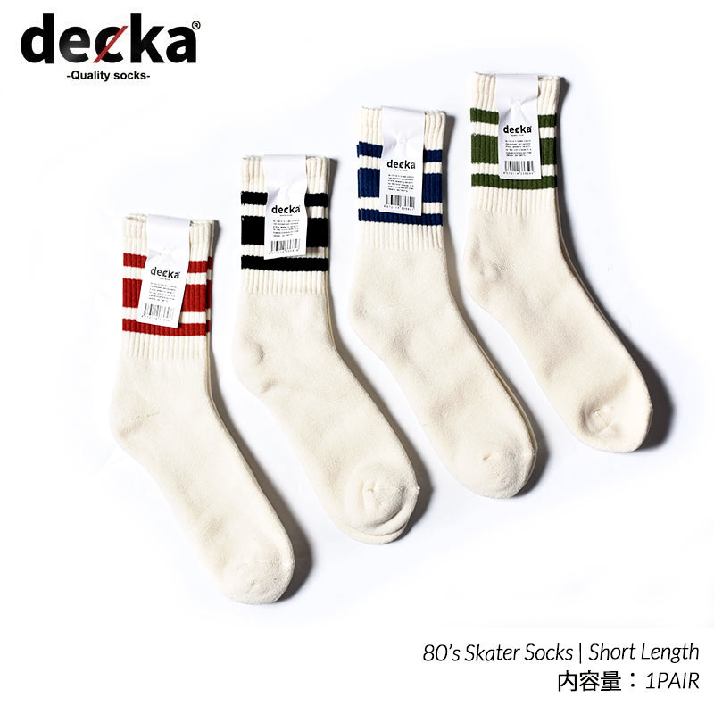 【ネコポス可】decka -quality socks- 80’s Skater Socks Short Length デカ クオリティー 80s スケーター ショートレングス ソックス 靴下 ( メンズ レディース ウィメンズ 靴下 )