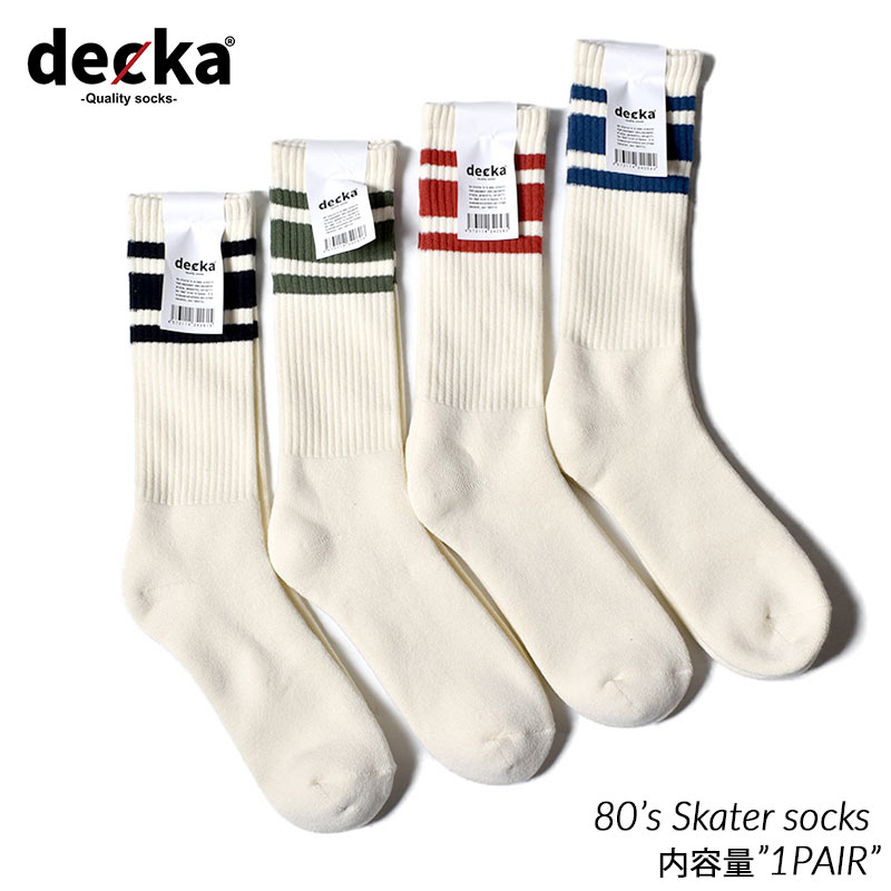 デカ 靴下 レディース 【ネコポス可】decka -quality socks- 80's Skater Socks | 2nd Collection デカ クオリティー スケーターソックス ライン ボーダー ソックス ( メンズ レディース ウィメンズ 靴下 )