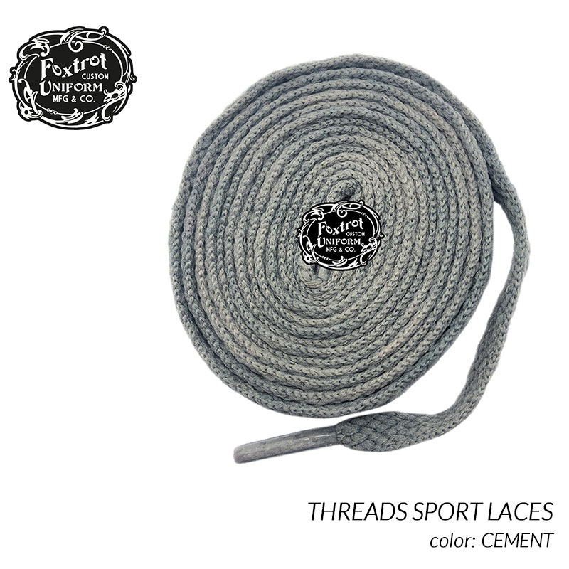 楽天PRECIOUS PLACE【ネコポス可】Foxtrot Uniform THREADS SPORT LACES CEMENT フォックストロット ユニフォーム シューレース スニーカー （ 120cm 170cm セメント グレー 靴紐 ）