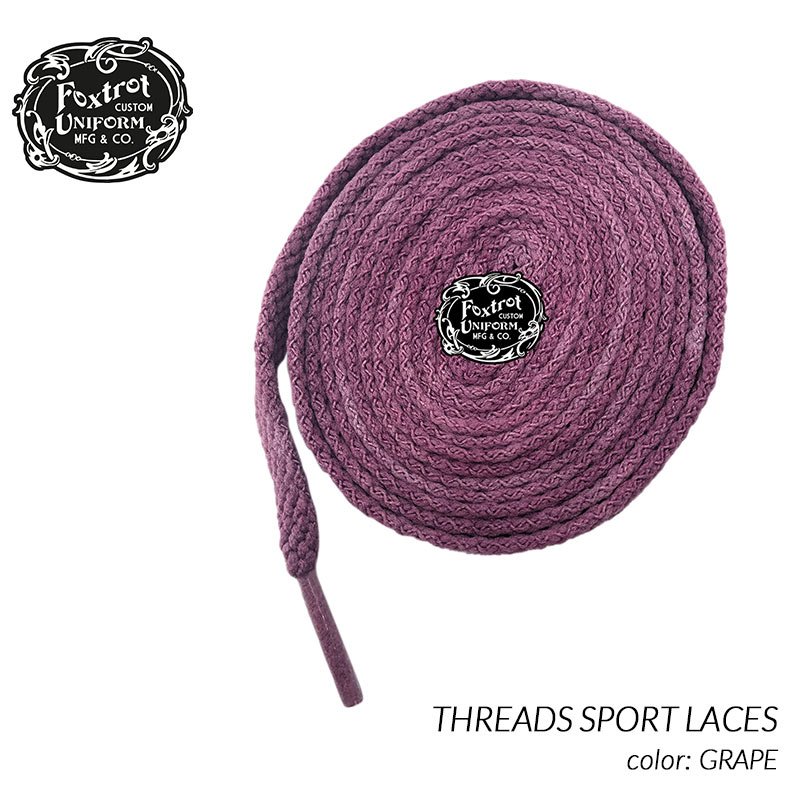 【ネコポス可】Foxtrot Uniform THREADS SPORT LACES GRAPE フォックストロット ユニフォーム シューレース スニーカー ( 120cm 170cm 紫 グレープ 靴紐 )