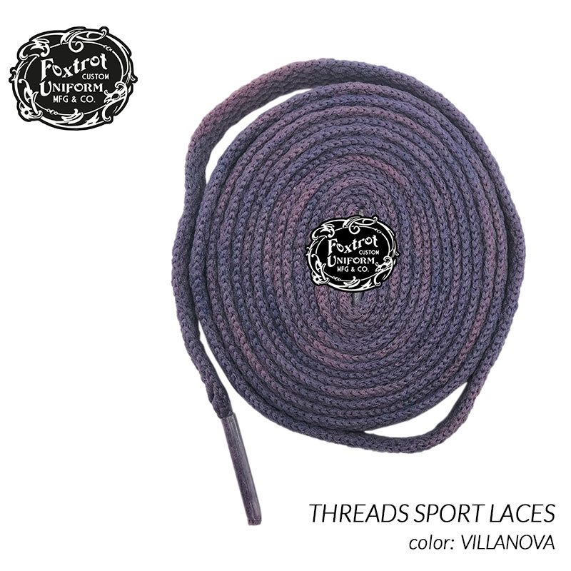 【ネコポス可】Foxtrot Uniform THREADS SPORT LACES VILLANOVA フォックストロット ユニフォーム シューレース スニーカー ( 120cm 170cm 紫 靴紐 )