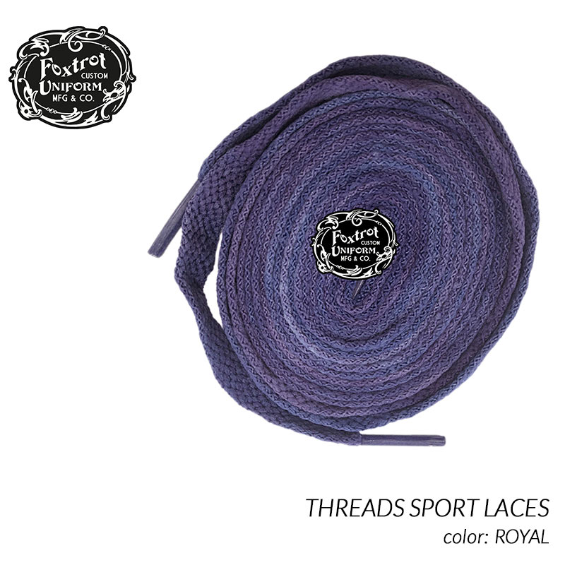 【ネコポス可】Foxtrot Uniform THREADS SPORT LACES ROYAL フォックストロット ユニフォーム シューレース スニーカー ( 120cm 170cm ロイヤル 紺 紫 靴紐 )