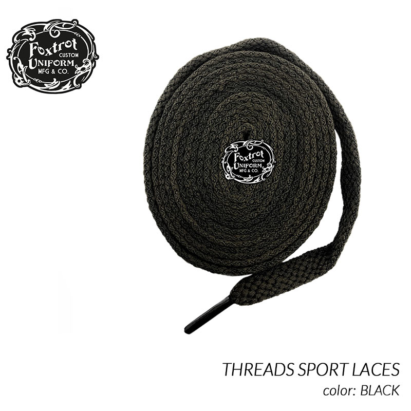 楽天PRECIOUS PLACE【ネコポス可】Foxtrot Uniform THREADS SPORT LACES BLACK フォックストロット ユニフォーム シューレース スニーカー （ 120cm 170cm 黒 ブラック 靴紐 ）