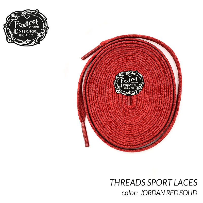 【ネコポス可】Foxtrot Uniform THREADS SPORT LACES JORDAN RED SOLID フォックストロット ユニフォーム シューレース スニーカー ( 120cm 170cm )