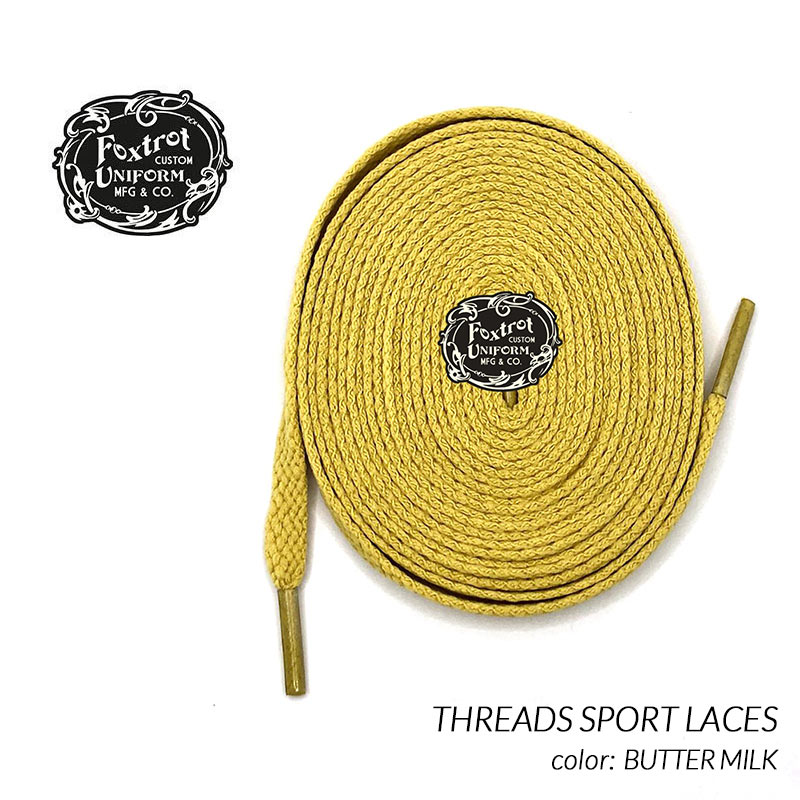 【ネコポス可】Foxtrot Uniform THREADS SPORT LACES BUTTER MILK フォックストロット ユニフォーム シューレース スニーカー ( 120cm 170cm バター 靴紐 )