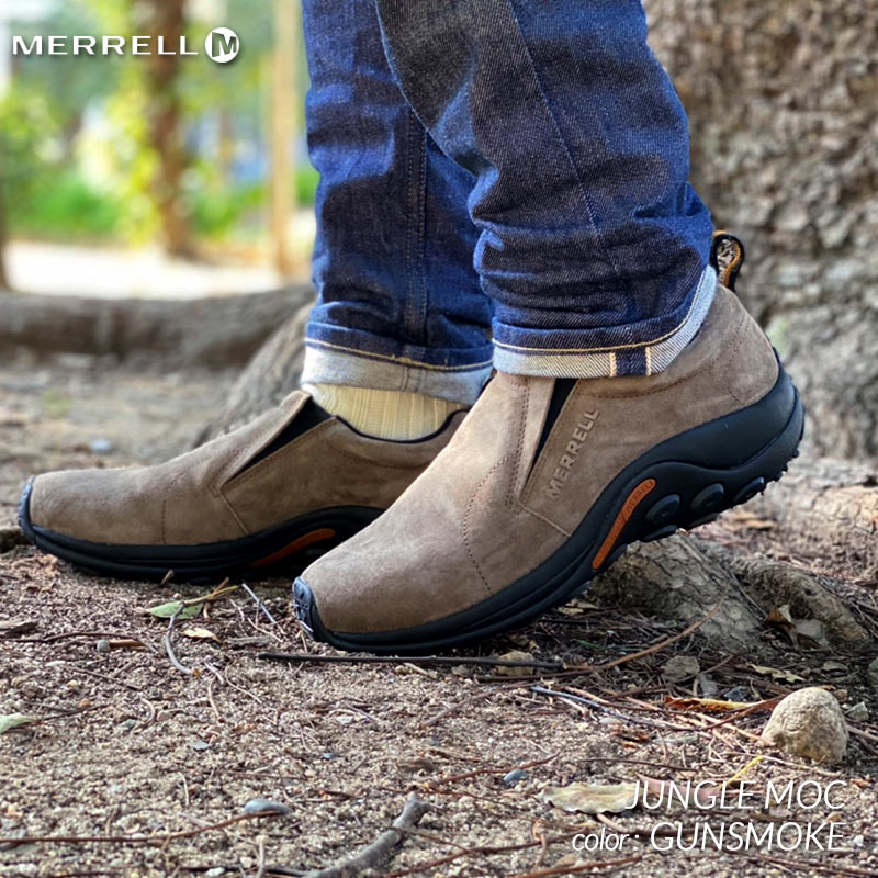 MERRELL JUNGLE MOC GUNSMOKE メレル ジャングルモック シューズ スニーカー ( ガンスモーク 茶 ブラウンベージュ スエード メンズ 国内正規品 J60787 )