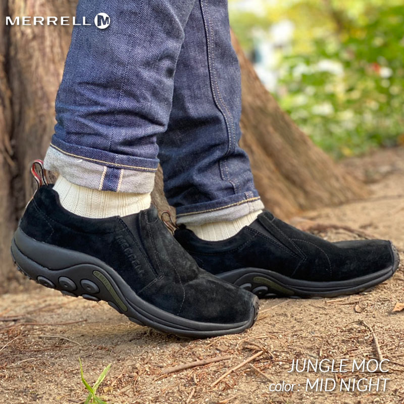 P10倍★【10%割引実施中！ブラックフライデー限定クーポン配布中！！】MERRELL JUNGLE MOC MID NIGHT メレル ジャングルモック シューズ スニーカー ( 紺 ネイビー NAVY スエード メンズ 国内正規品 J60825 )