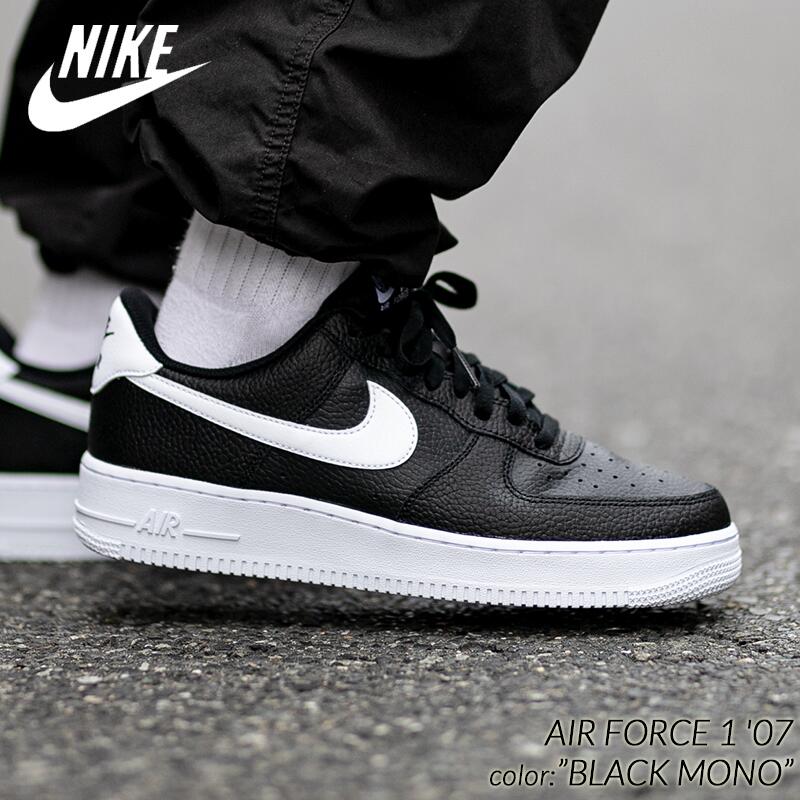 NIKE AIR FORCE 1 '07 "BLACK MONO" ナイキ エアフォース スニーカー ( 黒 ブラック 白 ホワイト メンズ CT2302-002 )