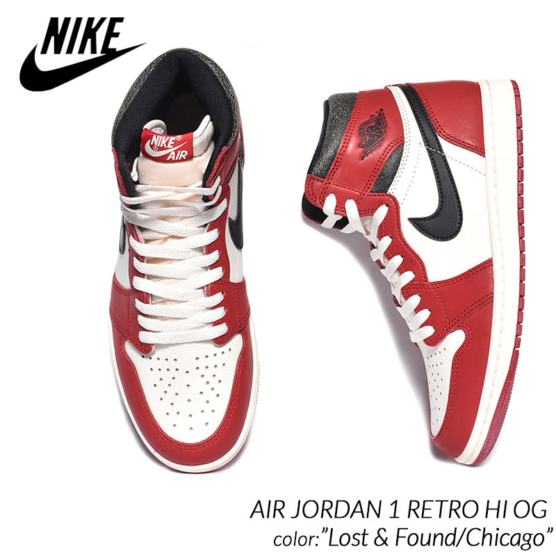 NIKE AIR JORDAN 1 RETRO HI OG Lost Found/Chicago ナイキ エア ジョーダン レトロ ハイ スニーカー ( シカゴ 赤 DZ5485-612 )