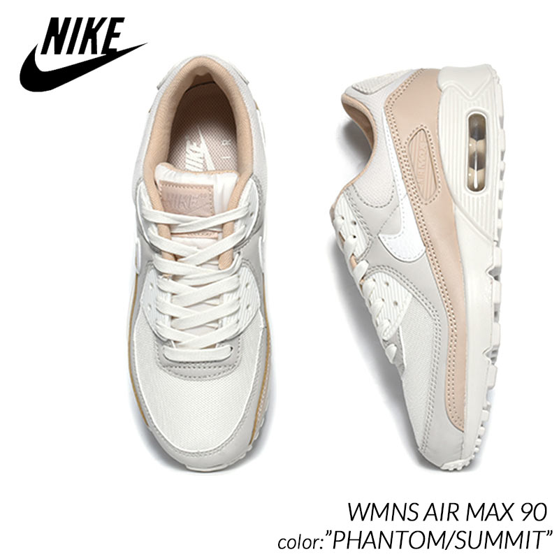 NIKE WMNS AIR MAX 90 PHANTOM/SUMMIT ナイキ ウィメンズ エアマックス スニーカー ( 白 ホワイト ベージュ レディース FD1452-030 )