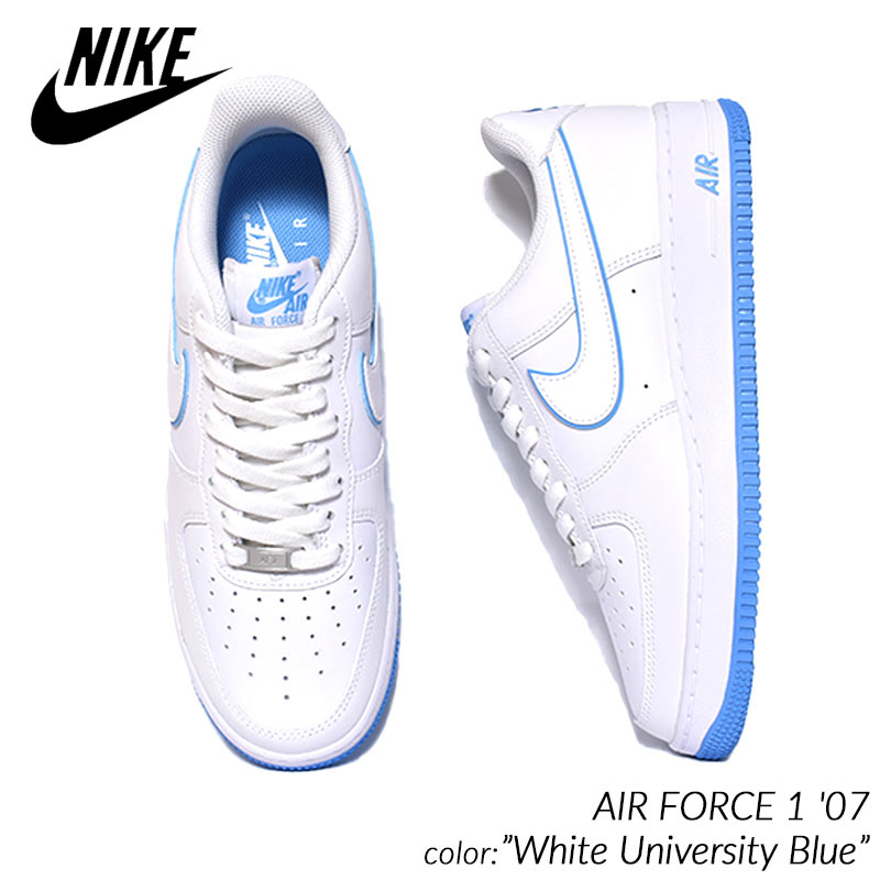 NIKE AIR FORCE 1 039 07 White University Blue ナイキ エアフォース スニーカー ( 白 ホワイト 青 ユニバーシーティーブルー 灰色 メンズ DV0788-101 )