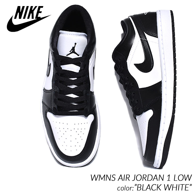 NIKE WMNS AIR JORDAN 1 LOW BLACK WHITE ナイキ ウィメンズ エアジョーダン ロー スニーカー ( 黒 ブラック 白 ホワイト パンダ panda メンズサイズ レディース DC0774-101 )