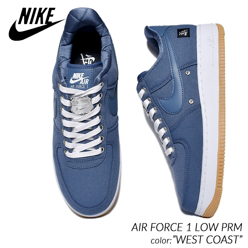 【G.Wスペシャルクーポン配布中!!】NIKE AIR FORCE 1 LOW PRM "WEST COAST" ナイキ エアフォース スニーカー ( 青 ブルー デニム DENIM ウェストコースト メンズ FJ4434-491 )