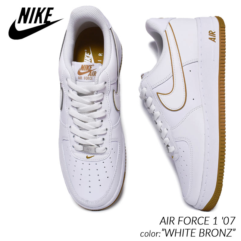 NIKE AIR FORCE 1 039 07 WHITE BRONZ ナイキ エアフォース スニーカー ( 白 ホワイト 茶色 ブラウン ブロンズ beige ベージュ メンズ レディース ウィメンズ DV0788-104 )