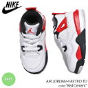 NIKE AIR JORDAN 4 RETRO TD Red Cement ナイキ エア ジョーダン ベビー スニーカー ( 白 赤 レッド BABY キッズ 子供 fire red ファイアレッド オリジナル og KIDS BQ7670-161 )