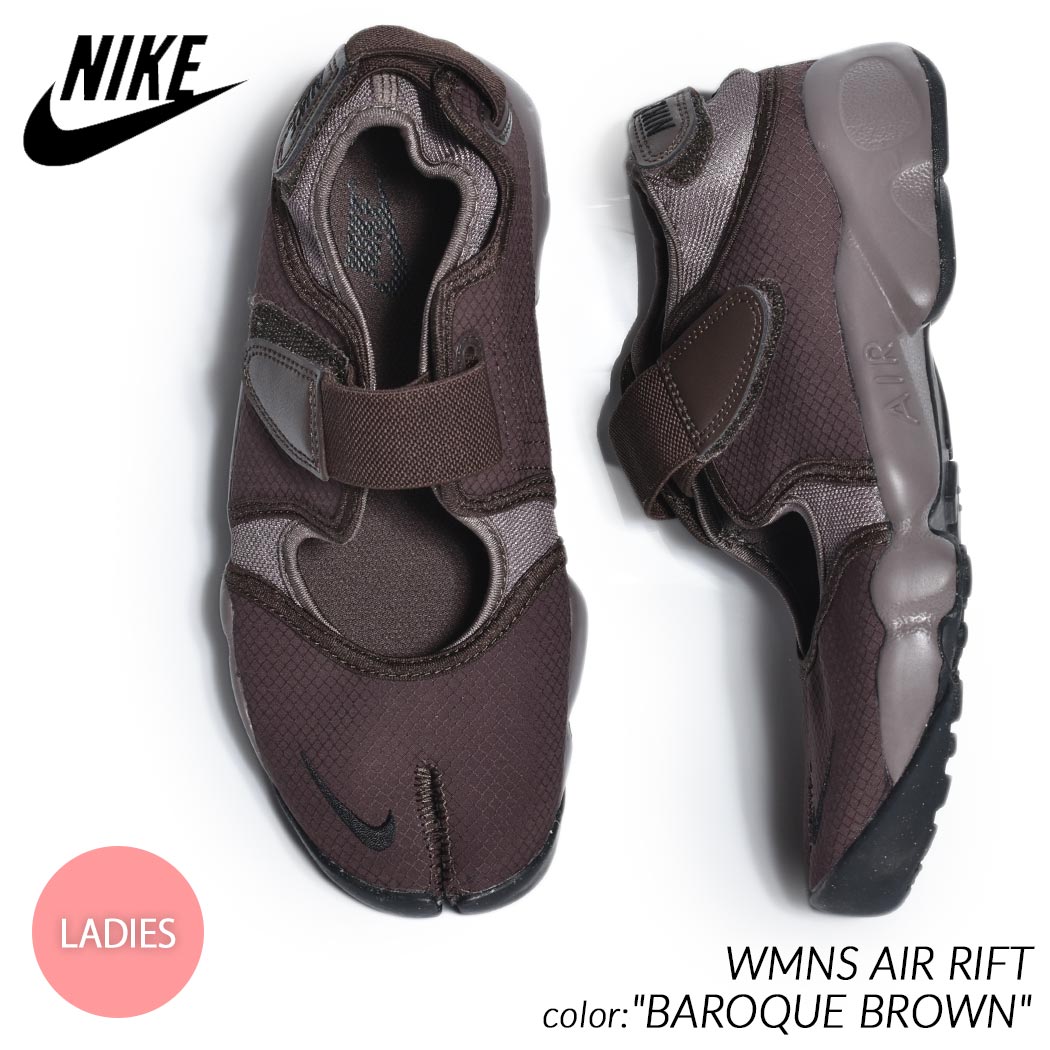 【お買い物マラソン限定割引クーポン配布中!!】NIKE WMNS AIR RIFT "BAROQUE BROWN" ナイキ ウィメンズ エアリフト サンダル スニーカー ( 茶色 ブラウン 足袋 tabi レディース ウィメンズ メンズ FN6740-200 )のサムネイル