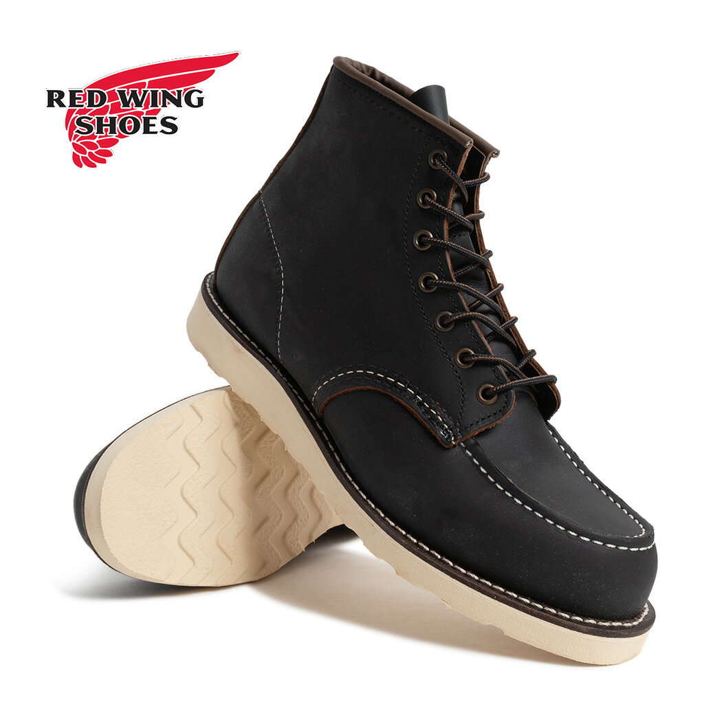 【15時までのご注文で即日発送！！】RED WING レッドウィング ブーツ 6インチ クラシック モック 6-INCH CLASSIC MOC BLACK ( ブラック 黒 レザーブーツ USA製 ビブラム レースアップ アメカジ アメリカ製 メンズ 08849D )