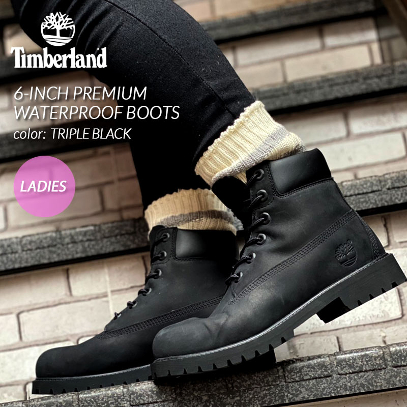 ティンバーランド ブーツ レディース Timberland 6-INCH PREMIUM WATERPROOF BOOTS TRIPLE BLACK 6インチ プレミアム ( 黒 ブラック ウィメンズ 12907-001 )