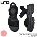 海外限定 UGG ASHTON ANKLE SANDALS BLACK アグ ウィメンズ アシュトン アンクル サンダル スライド レディース ( 黒 厚底 ブラック ストラップ レディース ウィメンズ 1136764 )